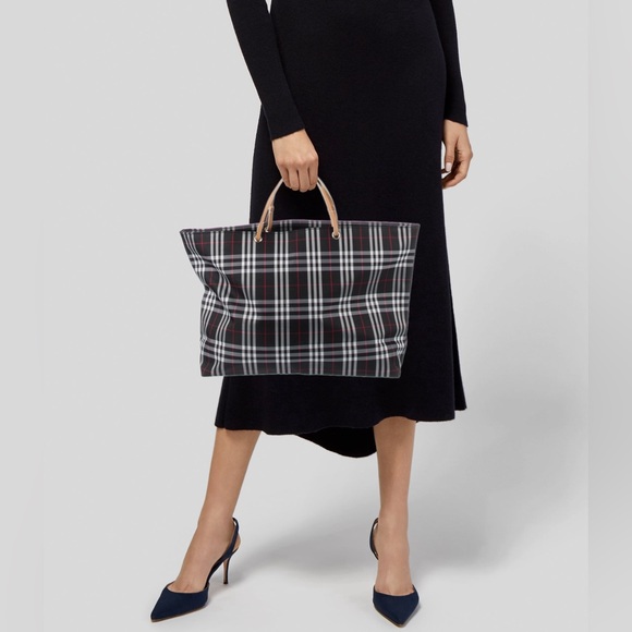 Burberry Black and Red Tartan Tote Bag - Picture 1 of 7